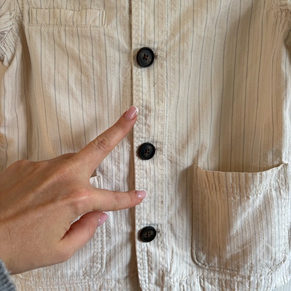 Tea Collection Boys Ivory Stripe Blazer Suit Jacket Cotton S 4-5 Formal Pocket - Picture 3 of 7